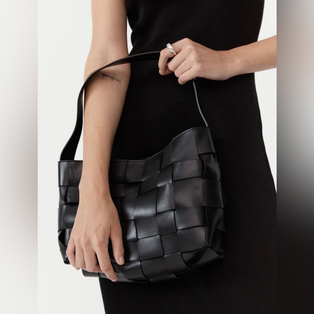 St Agni Woven Mini Tote - Black